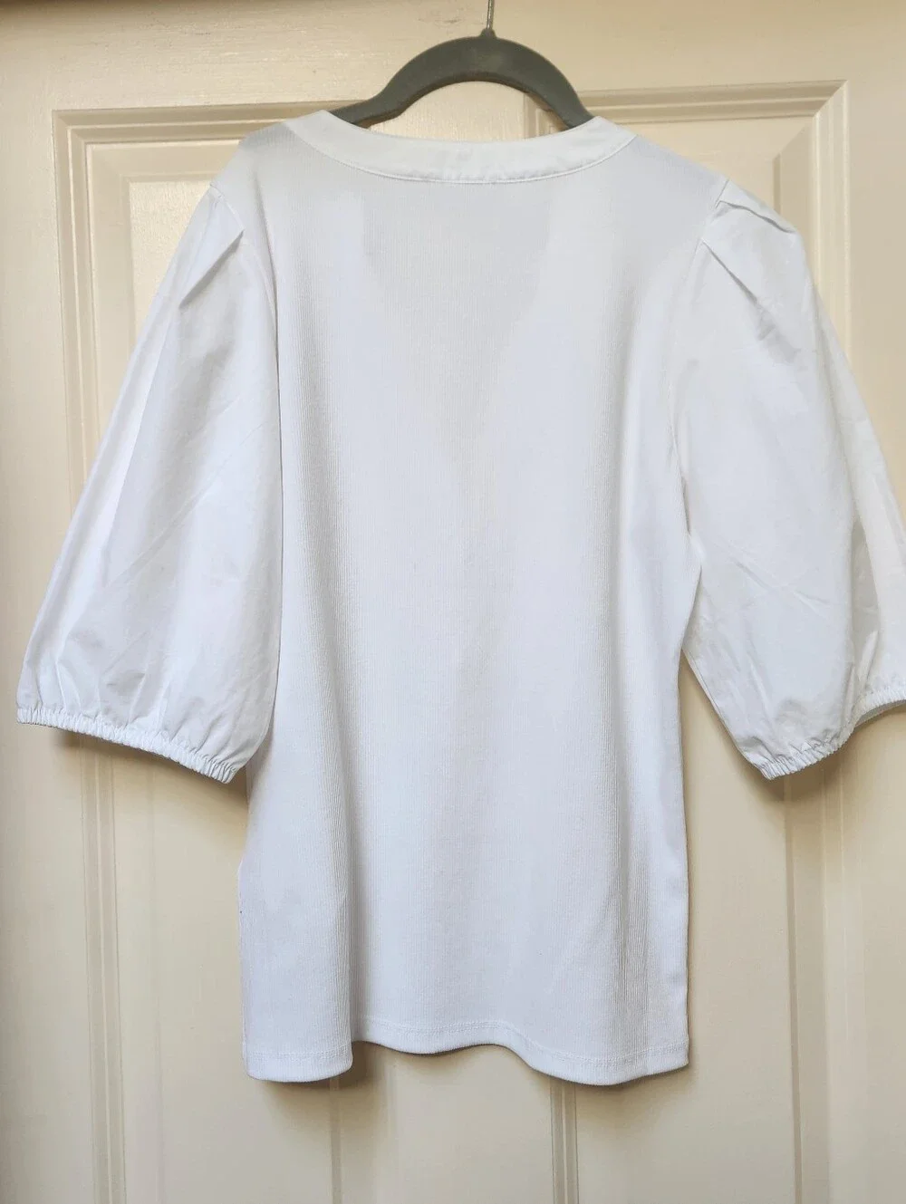 Madewell White V-Neck Puff-Sleeve Popover - Picture 5 of 10